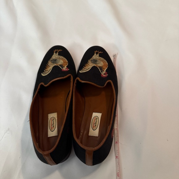Talbots Black Rooster Embroidered Flats - Picture 9 of 11